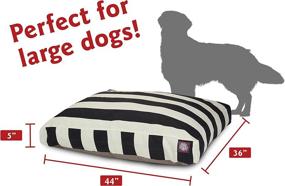 img 2 attached to 🐾 Majestic Pet Large Black Vertical Stripe Rectangle Dog Bed - Enhanced for SEO