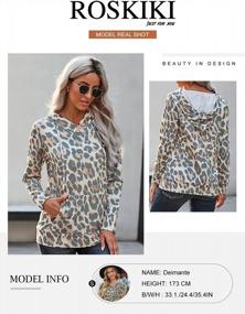img 1 attached to Women'S Casual Animal Print Hoodie Sweatshirt With Kangaroo Pocket Tunic Top - ROSKIKI