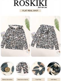 img 2 attached to Women'S Casual Animal Print Hoodie Sweatshirt With Kangaroo Pocket Tunic Top - ROSKIKI