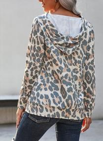 img 3 attached to Women'S Casual Animal Print Hoodie Sweatshirt With Kangaroo Pocket Tunic Top - ROSKIKI