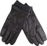 🧤 men's accessories: dockers black medium leather gloves - gloves & mittens logo