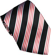 👔 stylish classic striped white jacquard necktie: perfect men's accessory set for ties, cummerbunds & pocket squares логотип