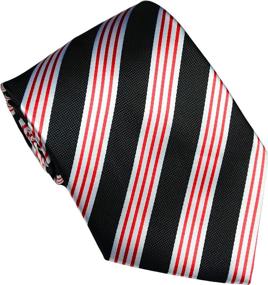 img 3 attached to 👔 Stylish Classic Striped White JACQUARD Necktie: Perfect Men's Accessory Set for Ties, Cummerbunds & Pocket Squares