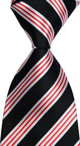 img 2 attached to 👔 Stylish Classic Striped White JACQUARD Necktie: Perfect Men's Accessory Set for Ties, Cummerbunds & Pocket Squares