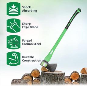 img 2 attached to WilFiks 36-Inch Chopping Axe For Camping And Wood Splitting - Forged Carbon Steel Maul Tool With Heat Treatment, Fiberglass Shock Reduction Handle, And Anti-Slip Grip For Kindling
