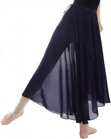 img 2 attached to Stunning Long Sheer Black Ballet Skirts For Women With Tie Waist By Daydance