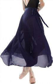 img 4 attached to Stunning Long Sheer Black Ballet Skirts For Women With Tie Waist By Daydance