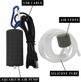 img 2 attached to Ultra-Quiet USB Aquarium Air Pump with Air Stone and Hose - Low Power Consumption