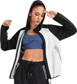 img 4 attached to Wonderience Women'S Sauna Sweat Jacket: Stylish Long Sleeved Hooded Shirt For Sports And Workouts