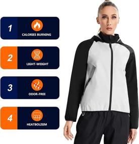 img 1 attached to Wonderience Women'S Sauna Sweat Jacket: Stylish Long Sleeved Hooded Shirt For Sports And Workouts