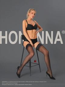 img 2 attached to 🧦 HONENNA Sheer Thigh High Stockings for Women: Stay Up Lace Top with Anti-Slip Silicone, Available in 17+ Colors