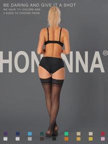 img 3 attached to 🧦 HONENNA Sheer Thigh High Stockings for Women: Stay Up Lace Top with Anti-Slip Silicone, Available in 17+ Colors