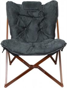 img 4 attached to Indoor Wood Butterfly Accent Chair By Zenithen, Perfect For Dorms, Bedrooms, And Living Rooms
