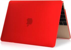 img 2 attached to Protective Hard Shell Case, Sleeve Bag, Keyboard Cover, & Screen Protector For MacBook 12 Inch A1534/A1931 - Compatible With 2015-2019 Versions - Red By Se7Enline