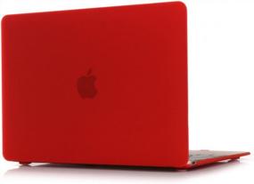 img 3 attached to Protective Hard Shell Case, Sleeve Bag, Keyboard Cover, & Screen Protector For MacBook 12 Inch A1534/A1931 - Compatible With 2015-2019 Versions - Red By Se7Enline
