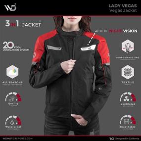 img 3 attached to 🧥 Women's Lightweight Textile Motorcycle Jacket by WD Motorsports - All-Season CE Armored, Waterproof Riding Jacket for Motocross Bikers