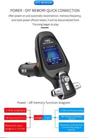 img 1 attached to 📻 High Quality Bluetooth 5.0 FM Transmitter for Car with QC3.0 & TFT Colorful Display - Hands-Free Calls, Music Player Mode, AUX Input/Output