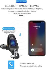 img 2 attached to 📻 High Quality Bluetooth 5.0 FM Transmitter for Car with QC3.0 & TFT Colorful Display - Hands-Free Calls, Music Player Mode, AUX Input/Output