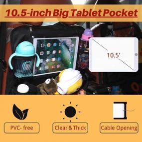 img 1 attached to SURDOCA Car Seat Organizer With Clear Tablet Pocket - 4Th Generation Backseat Car Storage With 9 Pockets, Ideal Car Accessories For Kids, Set Of 2