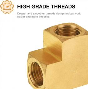 img 2 attached to SUNGATOR Brass Pipe Fitting, Barstock Tee, 1/4" X 1/4" X 1/4" NPT Female Pipe (4-Pack)