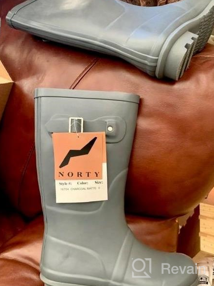 img 1 attached to Norty Women'S Stylish & Waterproof Hurricane Rain Boots - Mid-Calf Length review by Justin Bradford