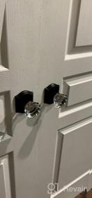 img 5 attached to Satin Brass Finish Crystal Glass Door Knob And Deadbolt Combo Set For Passage Doors By CLCTK