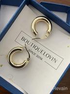 img 1 attached to BOUTIQUELOVIN 14K Gold Plated Hypoallergenic Thick Chunky Hoop Earrings: Lightweight Tube Design for Women review by Jeff Hall