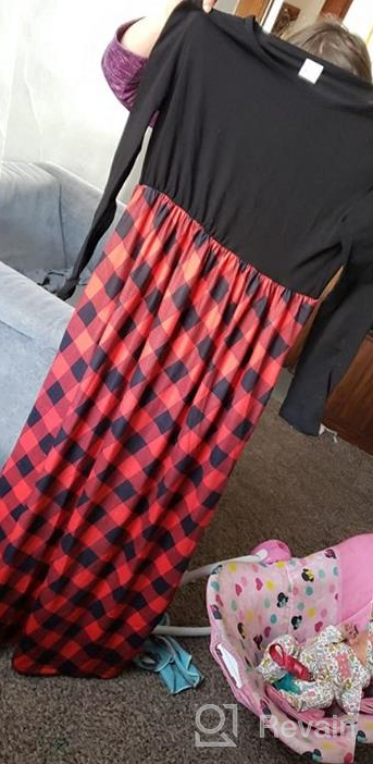 img 1 attached to Stylish and Comfortable KYMIDY Girl Maxi Dress: Buffalo Check Plaid with Pockets (6-14yrs) review by Jess Chen