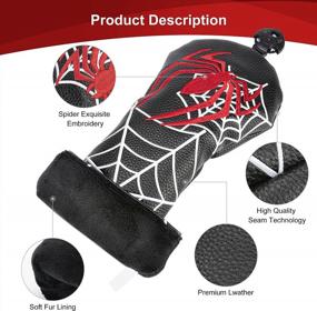 img 2 attached to Premium Leather Golf Head Covers For Woods - Fits All Drivers And Clubs With Spider Embroidery And Interchangeable ID Tags - Durable And Classic Black Design By Wosofe