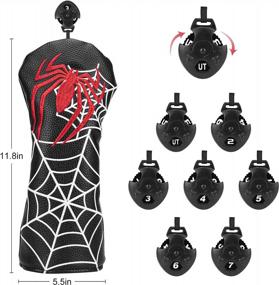 img 1 attached to Premium Leather Golf Head Covers For Woods - Fits All Drivers And Clubs With Spider Embroidery And Interchangeable ID Tags - Durable And Classic Black Design By Wosofe