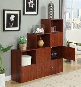 img 1 attached to 📦 Convenience Concepts Xtra Storage 1 Door Cabinet in Elegant Cherry Finish: Organize and Declutter with Style