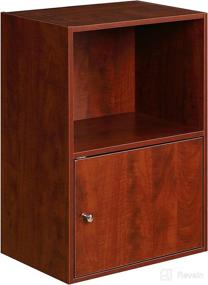 img 4 attached to 📦 Convenience Concepts Xtra Storage 1 Door Cabinet in Elegant Cherry Finish: Organize and Declutter with Style