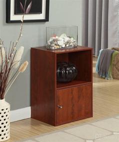 img 3 attached to 📦 Convenience Concepts Xtra Storage 1 Door Cabinet in Elegant Cherry Finish: Organize and Declutter with Style