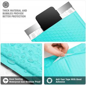 img 2 attached to Metronic Bubble Mailers 6X10 Inch 25 Pack, Teal Padded Envelopes,Waterproof ,Cushioning Self Seal Adhesive Padded Mailers For Shipping Bags,Boutique,Small Business Bulk #0