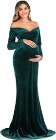 img 2 attached to Capture Beautiful Memories With JustVH Velvet Maternity Photography Dress