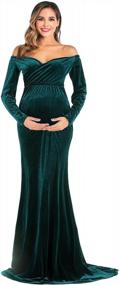 img 3 attached to Capture Beautiful Memories With JustVH Velvet Maternity Photography Dress