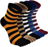 🧦 cotton running toe socks for men - caidienu five finger crew socks logo