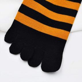 img 2 attached to 🧦 Cotton Running Toe Socks for Men - CaiDieNu Five Finger Crew Socks