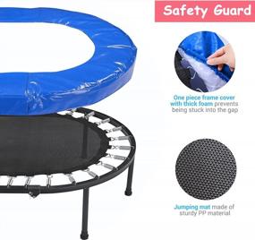 img 2 attached to Adjustable Foam Handle Oval Trampoline For 2 People Home Workouts - WinSpin 60X38 With Jumping Mat