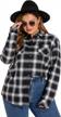 plus size plaid flannel shirt for women - lalagen long sleeve button down blouse tops (l-5x) logo
