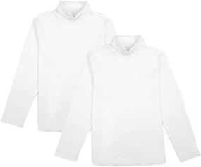 img 4 attached to 👚 JIAHONG Girls' Long Sleeve Turtleneck Stripe XS Clothing (3-12 Years) - Tops, Tees & Blouses