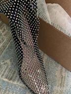 img 1 attached to Sparkling Style: LISHAN'S Rhinestone Fishnet Sandals For Women review by Therealwesley Shaw