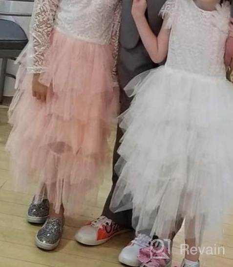 img 1 attached to NNJXD Girl's Lace Back 👗 Tutu Tulle Flower Girls Princess Party Dress review by Sean Skinner