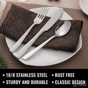 img 1 attached to Hiware 24-Piece Stainless Steel Silverware Set for 4, Premium Flatware Cutlery Collection with Knives, Forks, and Spoons - Perfect for Home, Kitchen, Restaurant, and Hotel Use, Dishwasher Safe