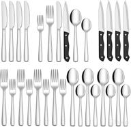 hiware 24-piece stainless steel silverware set for 4, premium flatware cutlery collection with knives, forks, and spoons - perfect for home, kitchen, restaurant, and hotel use, dishwasher safe logo