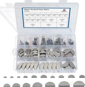 img 4 attached to Boeray 164-Piece Metric Woodruff Key Assortment Set with 17 Sizes – Carbon Steel Woodruff Key Kit for Crankshaft