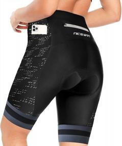img 4 attached to 4Д проложенные гелем шорты женщин задействуя с карманами и широким Вайстбанд для закручивать и ездить на велосипеде