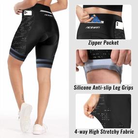 img 2 attached to 4Д проложенные гелем шорты женщин задействуя с карманами и широким Вайстбанд для закручивать и ездить на велосипеде