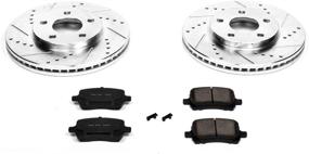 img 1 attached to 🚗 Enhance Braking Performance with Power Stop K3116 Front Z23 Carbon Fiber Brake Pads and Drilled & Slotted Brake Rotors Kit