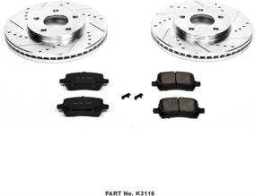 img 2 attached to 🚗 Enhance Braking Performance with Power Stop K3116 Front Z23 Carbon Fiber Brake Pads and Drilled & Slotted Brake Rotors Kit